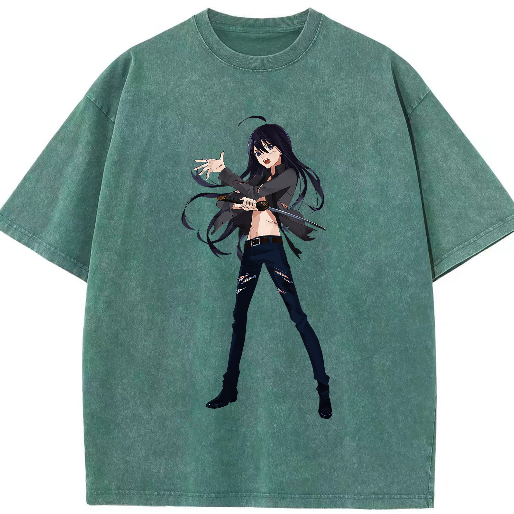 （画像用） 刀剣乱舞 Touken Ranbu 綿100% ヴィンテージ風 半袖Tシャツ（フロントプリント）